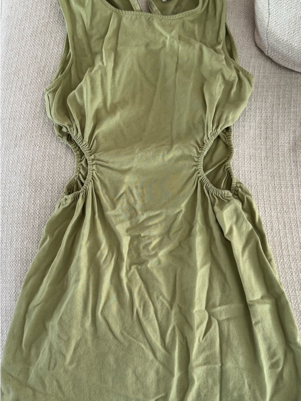 Princess Polly Olive Green Backless Ruched Side Dress